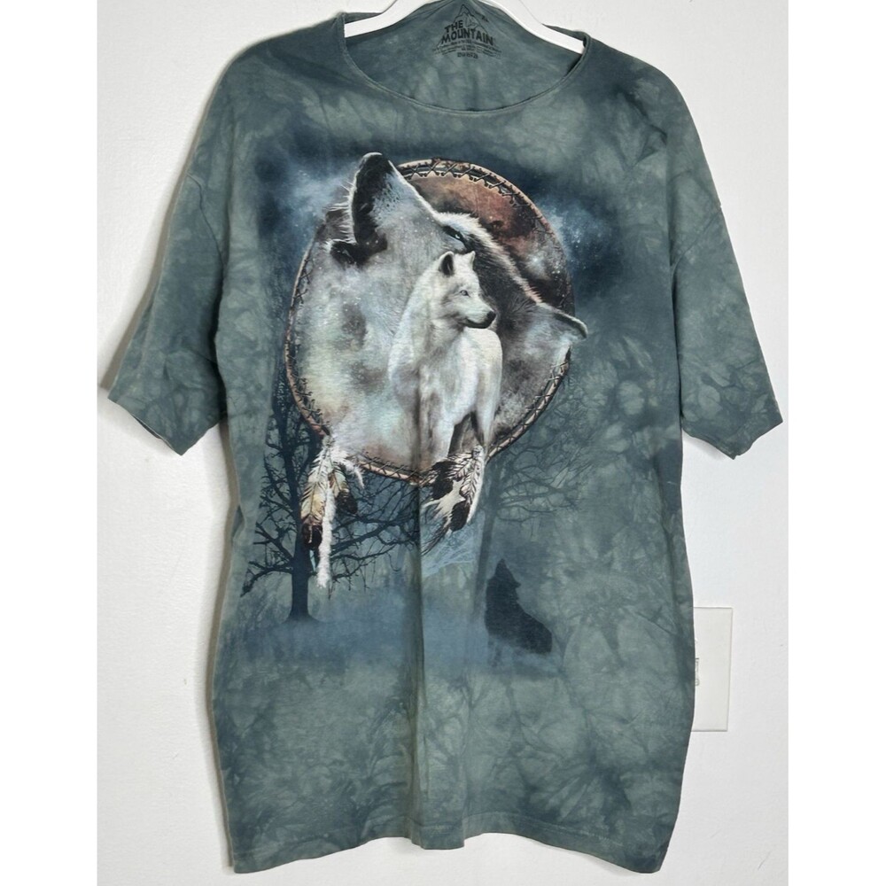 The Mountain T-Shirt Howling Wolves XL Wolf Dreamcatcher Green 96926